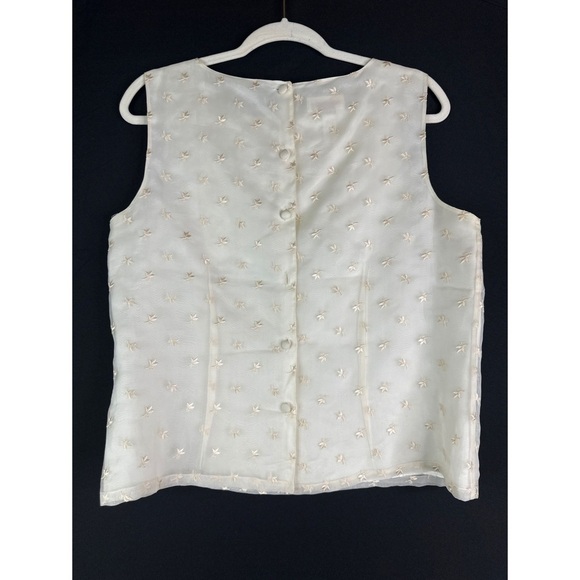 Talbots Stars Print Sleveeless Round Neck Sleeveless Tank Top - Picture 2 of 8